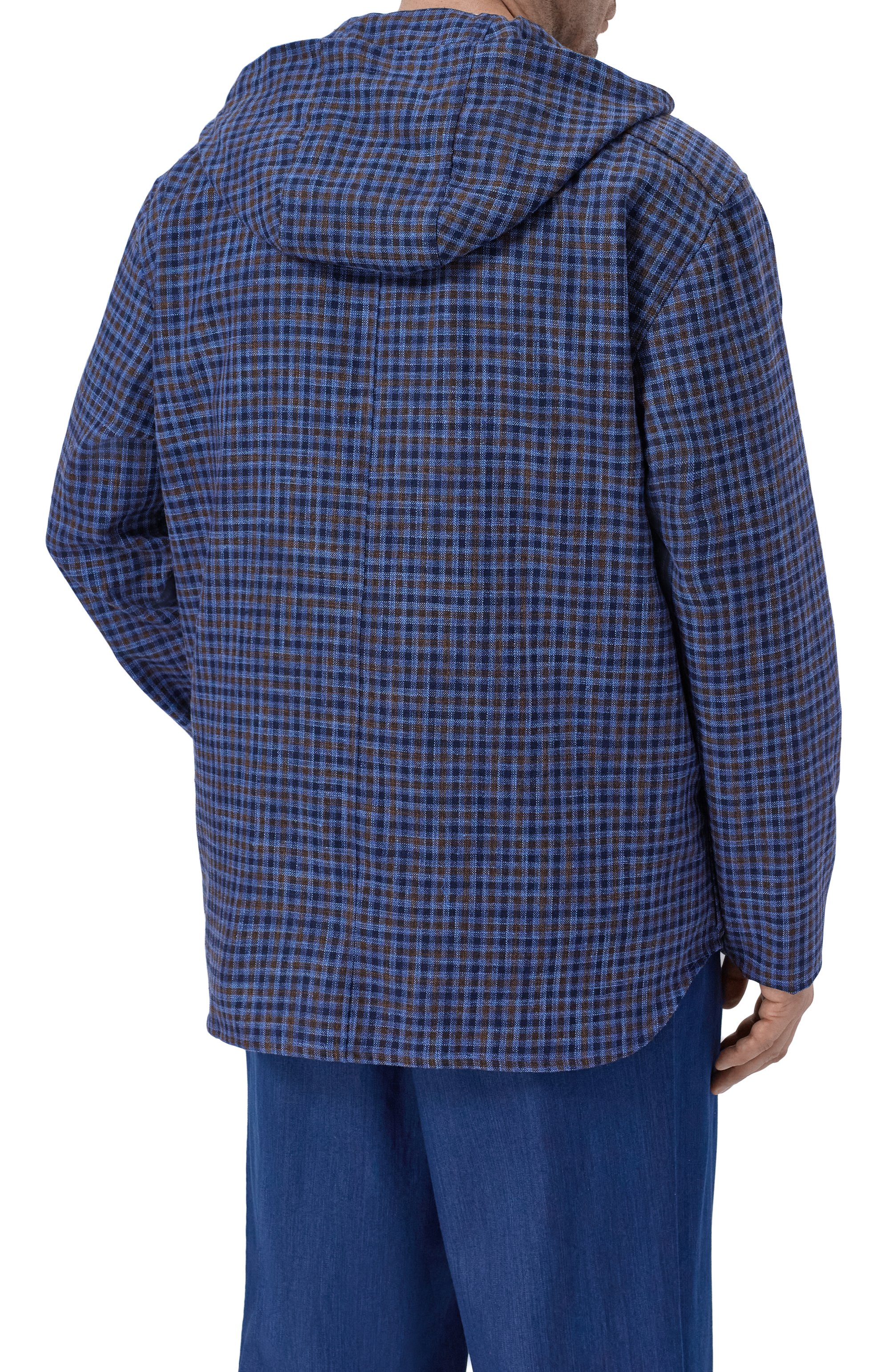 Рубашка из шерсти и шелка KITON синего цвета по цене 193500 руб., арт. UMCPETEK0628G, фото 4 Рубашка из шерсти и шелка KITON, арт. UMCPETEK0628G, фото 4