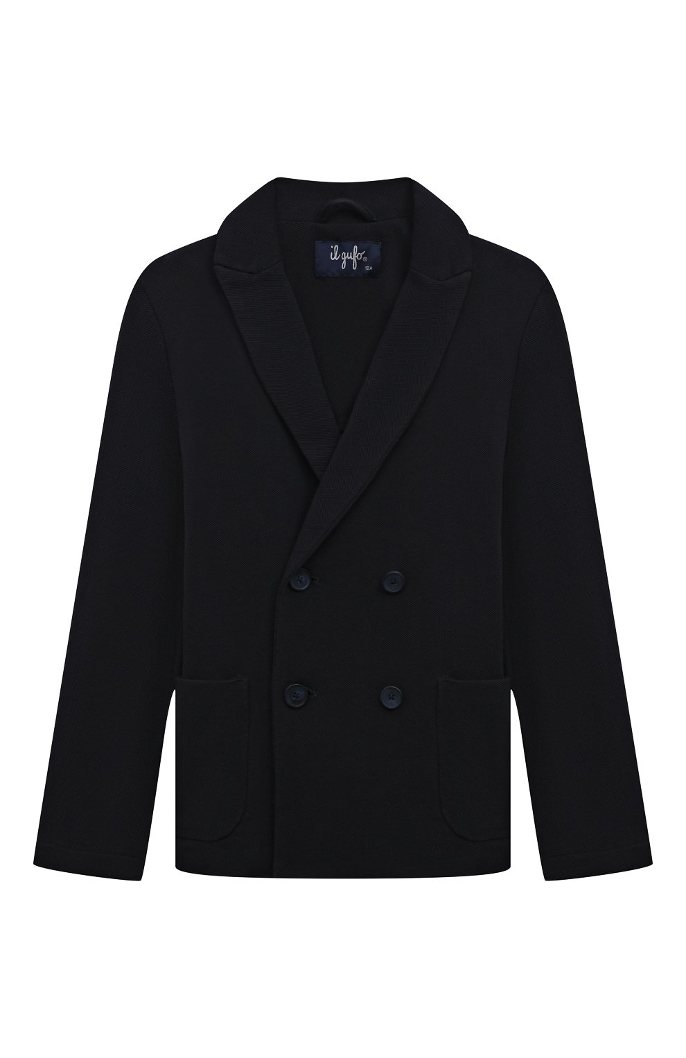 Хлопковый пиджак IL GUFO темно-синего цвета по цене 23500 руб., арт. P24GB095M0098/10A-14A, фото 1 Хлопковый пиджак IL GUFO, арт. P24GB095M0098/10A-14A, фото 1