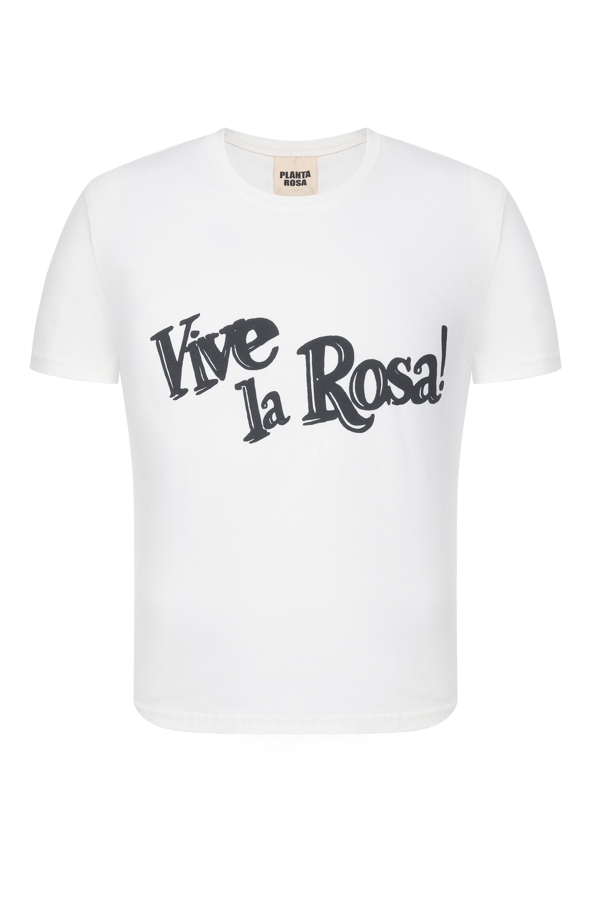 Хлопковая футболка PLANTA ROSA белого цвета по цене 11500 руб., арт. PR/T020/LA-VIE/200VELVET, фото 1 Хлопковая футболка PLANTA ROSA, арт. PR/T020/LA-VIE/200VELVET, фото 1