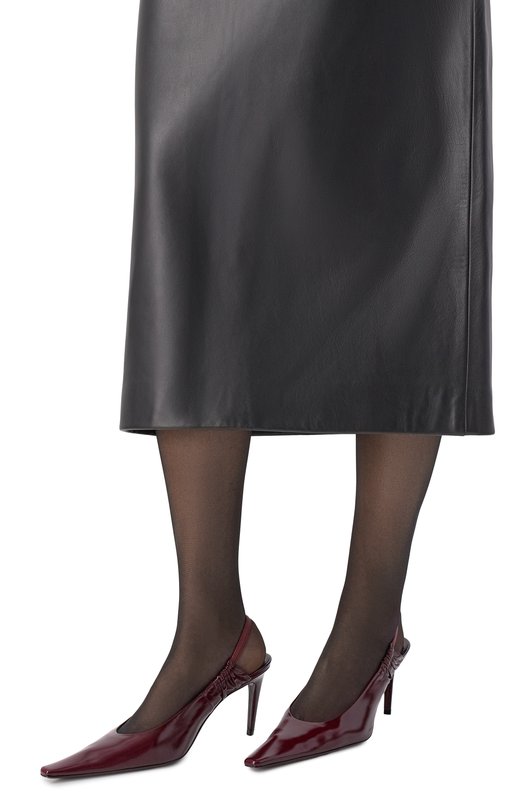 Кожаные туфли Anne-Marie 75 Saint Laurent 841183/AAEHI Бордовый  841183/AAEHI Фото 2