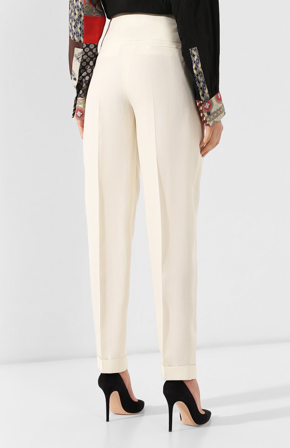 Брюки из смеси вискозы и льна VICTORIA, VICTORIA BECKHAM, арт. TRVV 119 SS19 VISC0SE LINEN BLEND, фото 4