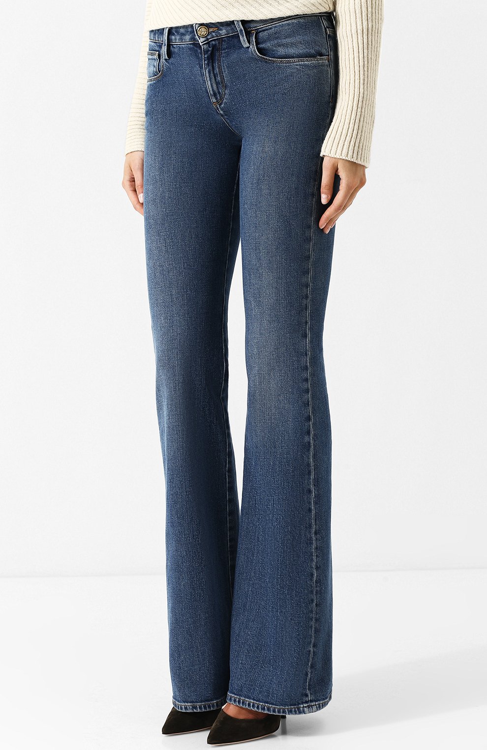 Расклешенные джинсы с потертостями ROBERTO CAVALLI, арт. HQJ233/DS001, фото 3