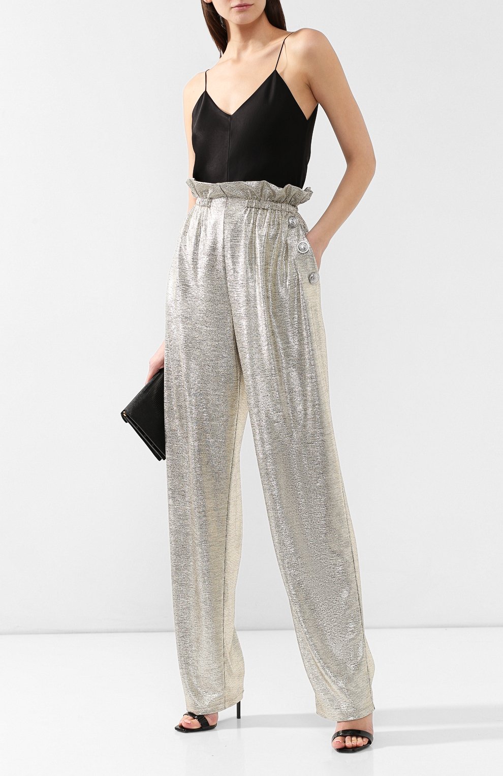 Брюки BALMAIN золотого цвета по цене 118500 руб., арт. RF05390/X153, фото 2 Брюки BALMAIN, арт. RF05390/X153, фото 2