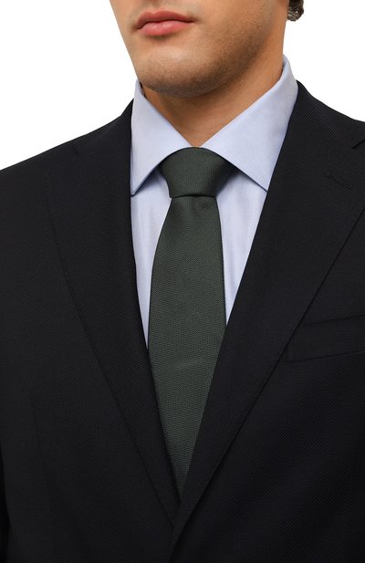 Шелковый галстук CORNELIANI темно-зеленого цвета по цене 20900 руб., арт. 94U302-9420302, фото 2 Шелковый галстук CORNELIANI, арт. 94U302-9420302, фото 2