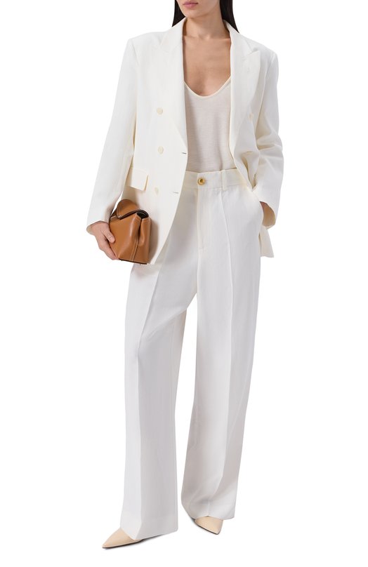 Брюки из вискозы и льна P.A.R.O.S.H. D233018G/RAISA26 Белый  D233018G/RAISA26 Фото 2