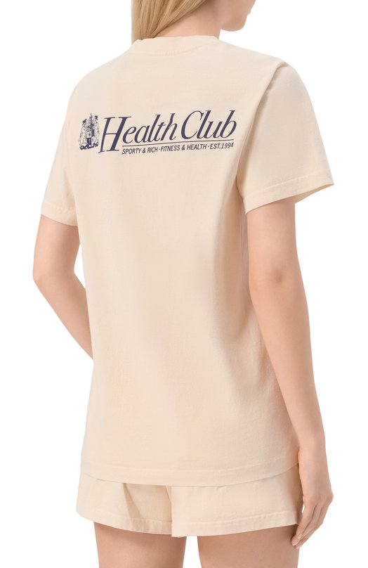 Хлопковая футболка Sporty and Rich T0043620080CR01 Кремовый  T0043620080CR01 Фото 4
