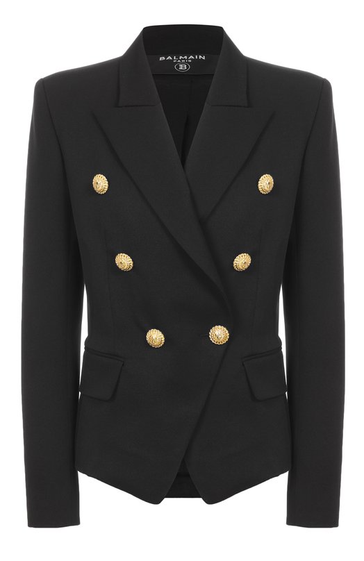 Шерстяной жакет Balmain FF1SI505/WB08 Чёрный FF1SI505/WB08