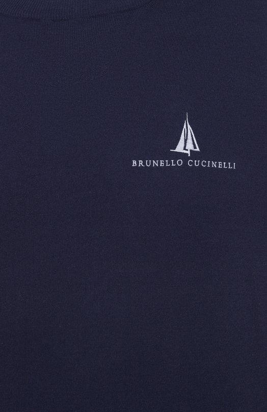 Хлопковый джемпер Brunello Cucinelli M29805800P Синий  M29805800P Фото 6