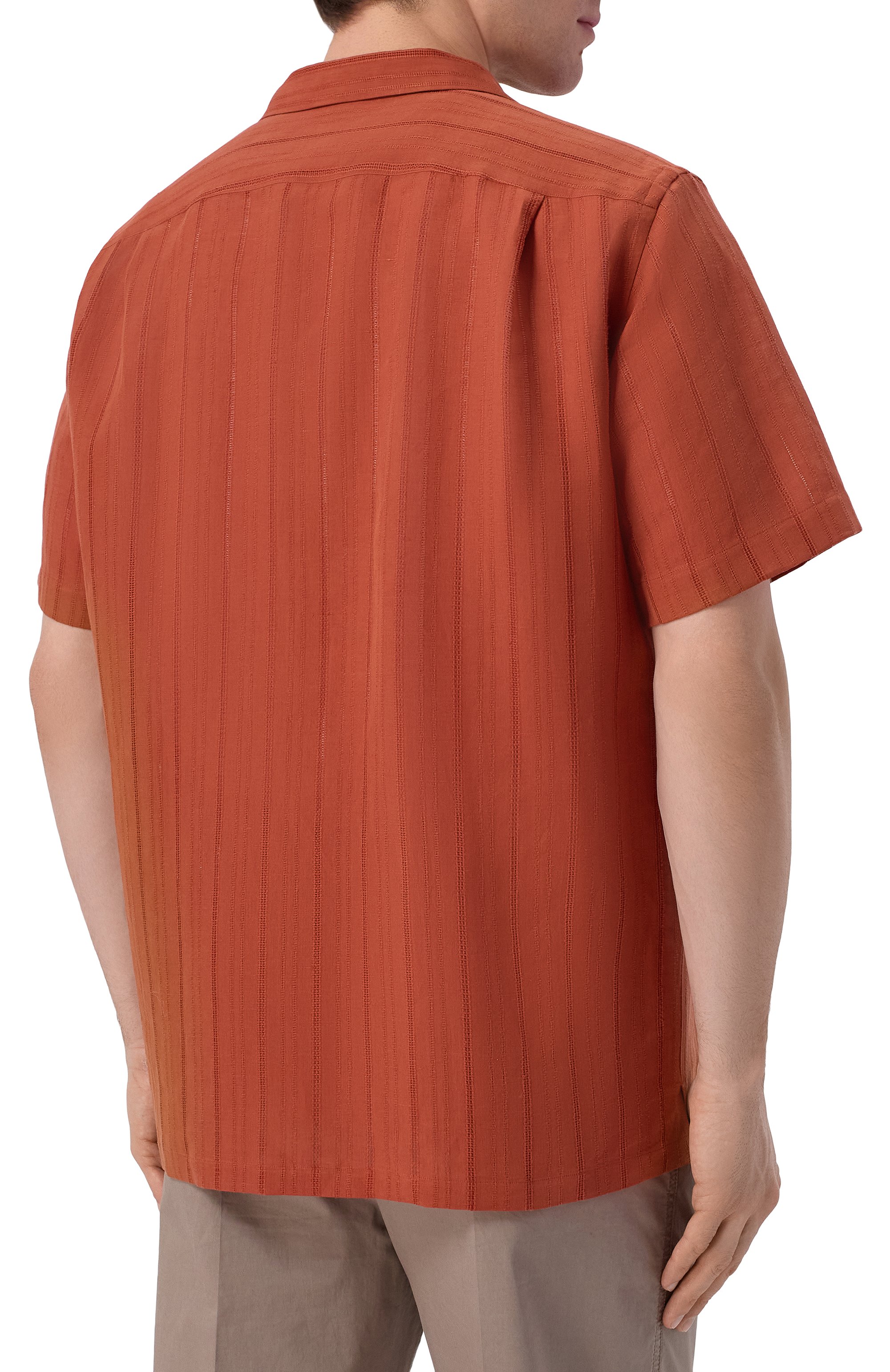 Рубашка изо льна и хлопка BOSS CAMEL, арт. 50560318, фото 4