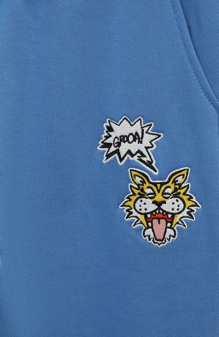 Детские хлопковые джоггеры KENZO голубого цвета, арт. K60300/6-12 | Фото 3 (Материал внешний: Хлопок; Материал сплава: Проставлено; Материал подклада: Хлопок; Нос: Не проставлено; Мальчики Кросс-КТ: Джоггеры-одежда; Ростовка одежда: 10 - 11 лет | 140 - 146см, 6 лет | 116 см, 12 лет | 152 см, 8 лет | 128 см)