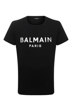 Мужская хлопковая футболка BALMAIN темно-синего цвета, арт. AH1EF000BB29 | Фото 1 (Рукава: Короткие; Длина (для топов): Стандартные; Принт: С принтом; Материал сплава: Проставлено; Материал внешний: Хлопок; Драгоценные камни: Проставлено; Стили: Кэжуэл)