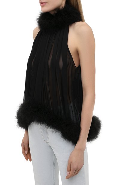 Шелковый топ SAINT LAURENT, арт. 660945/Y115W, фото 3