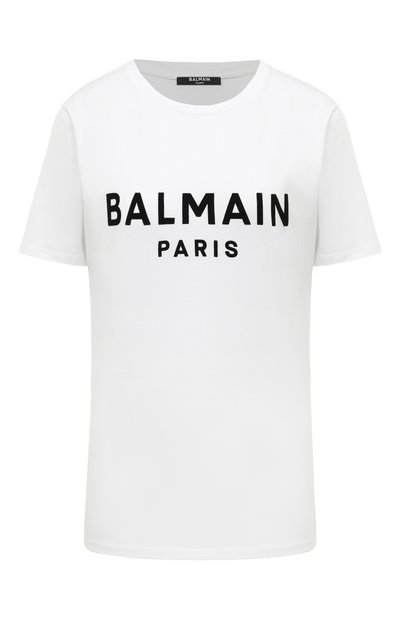 Женская хлопковая футболка BALMAIN, арт. YF1EF000BB37