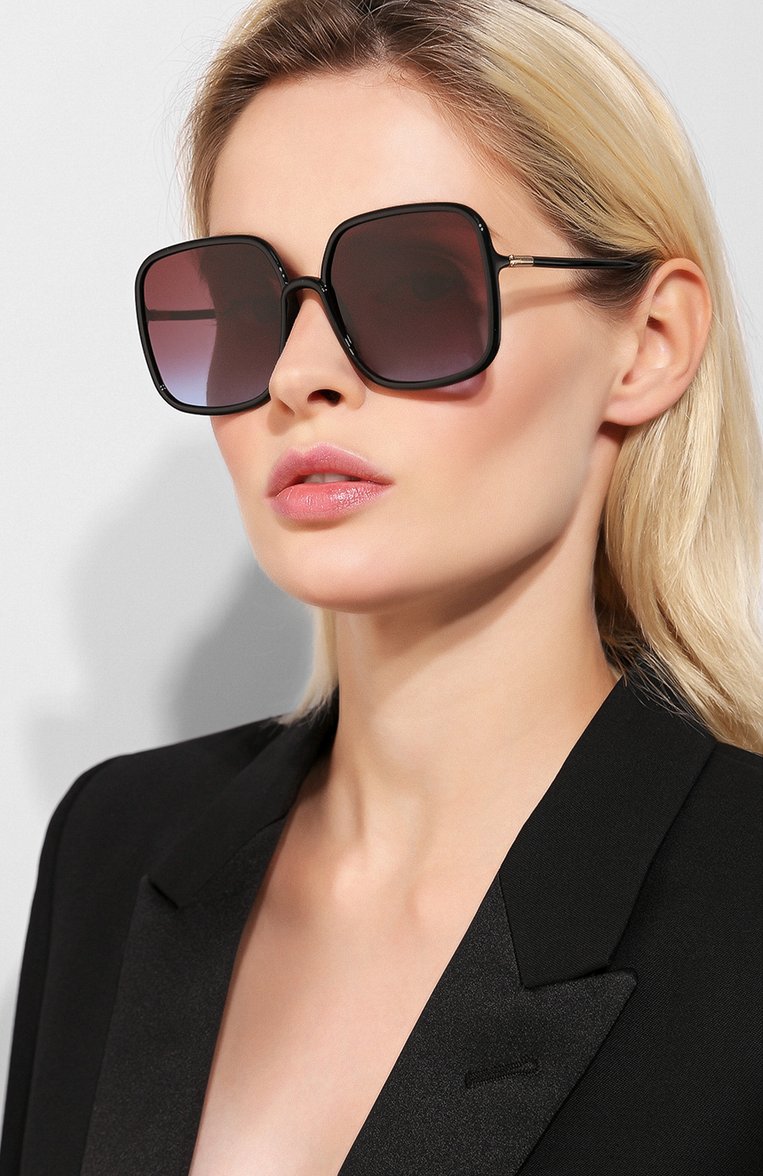 Женские солнцезащитн�ые очки DIOR EYEWEAR черного цвета, арт. S0STELLAIRE1 807 YB | Фото 2 (Статус проверки: Проверена категория, Проверено; Тип очков: С/з; Региональные ограничения белый список (Axapta Mercury): RU, Не проставлено; Материал сплава: Проверено; Нос: Не проставлено; Очки форма: Квадратные; Оптика Гендер: оптика-женское)