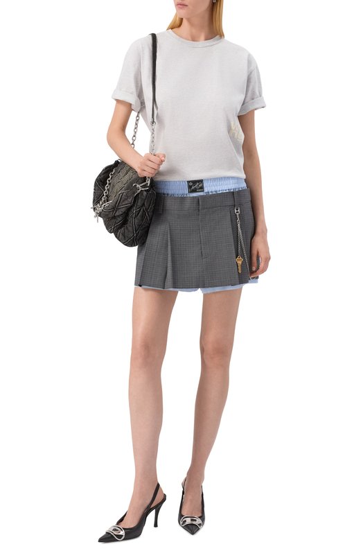 Шерстяная юбка-шорты Alexander Wang 1WC3254855 Серый  1WC3254855 Фото 2