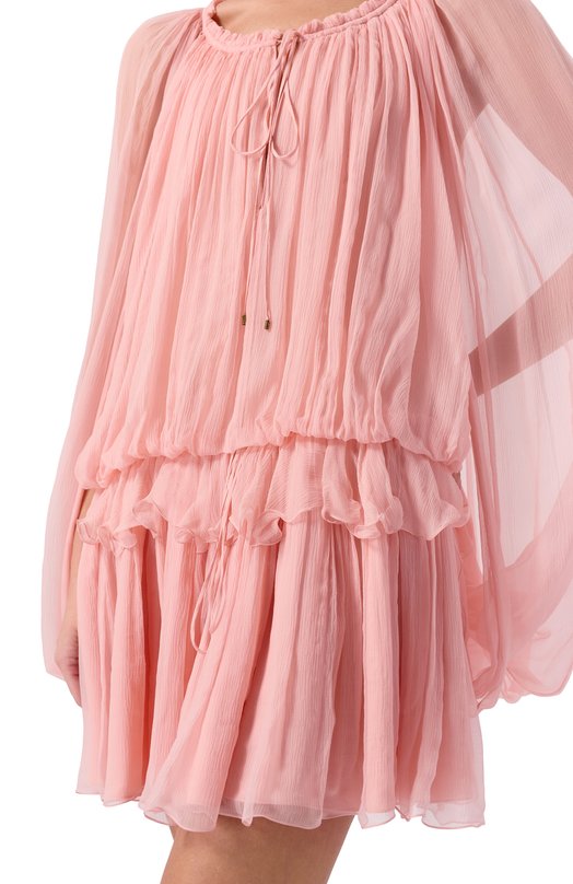 Шелковое платье Chloé CH26SR002001 Розовый  CH26SR002001 Фото 4