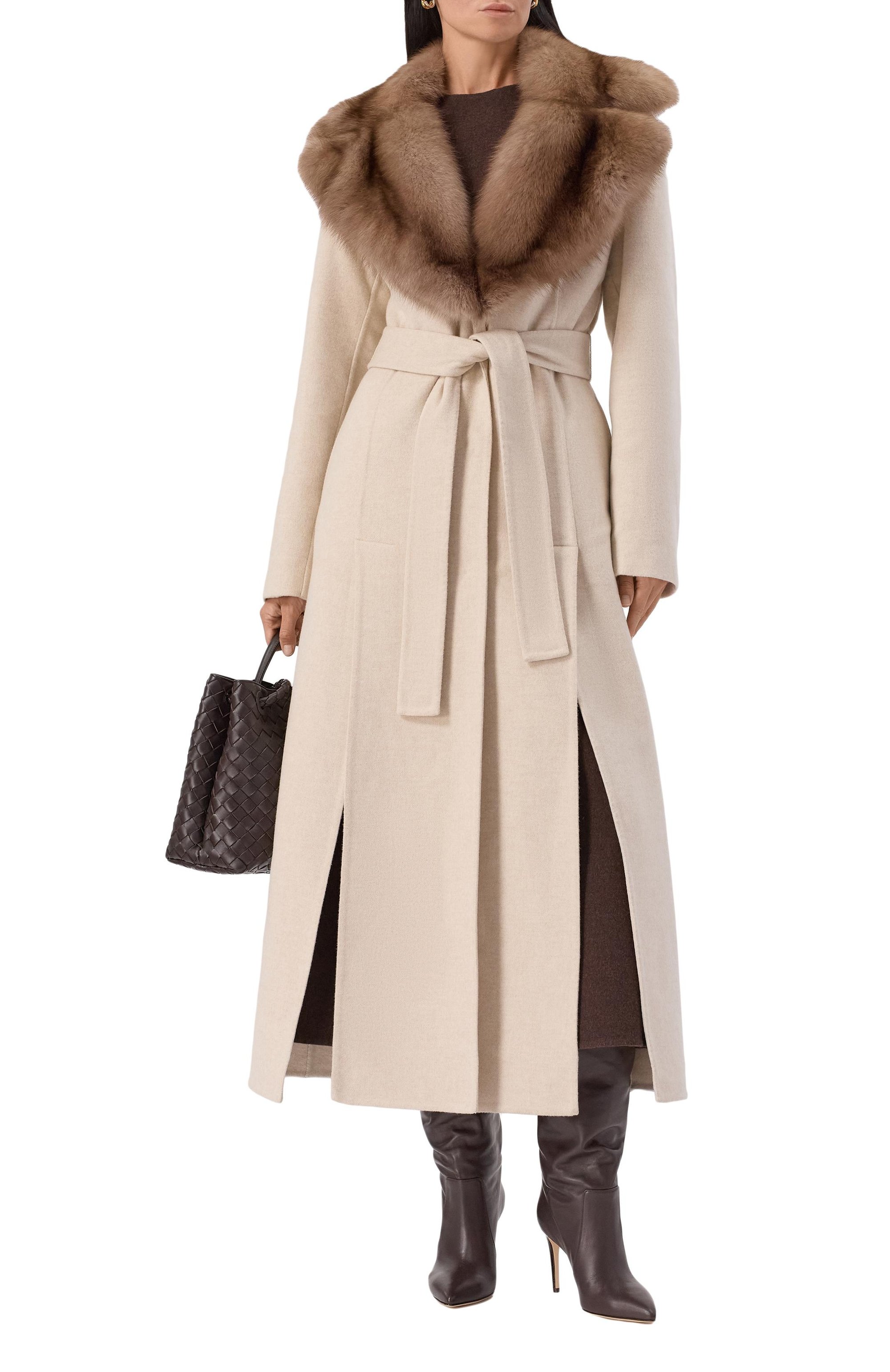 Пальто из шерсти и кашемира с отделкой из соболя MVST, арт. FTBPL-X1306-9SB/LP1447, фото 2
