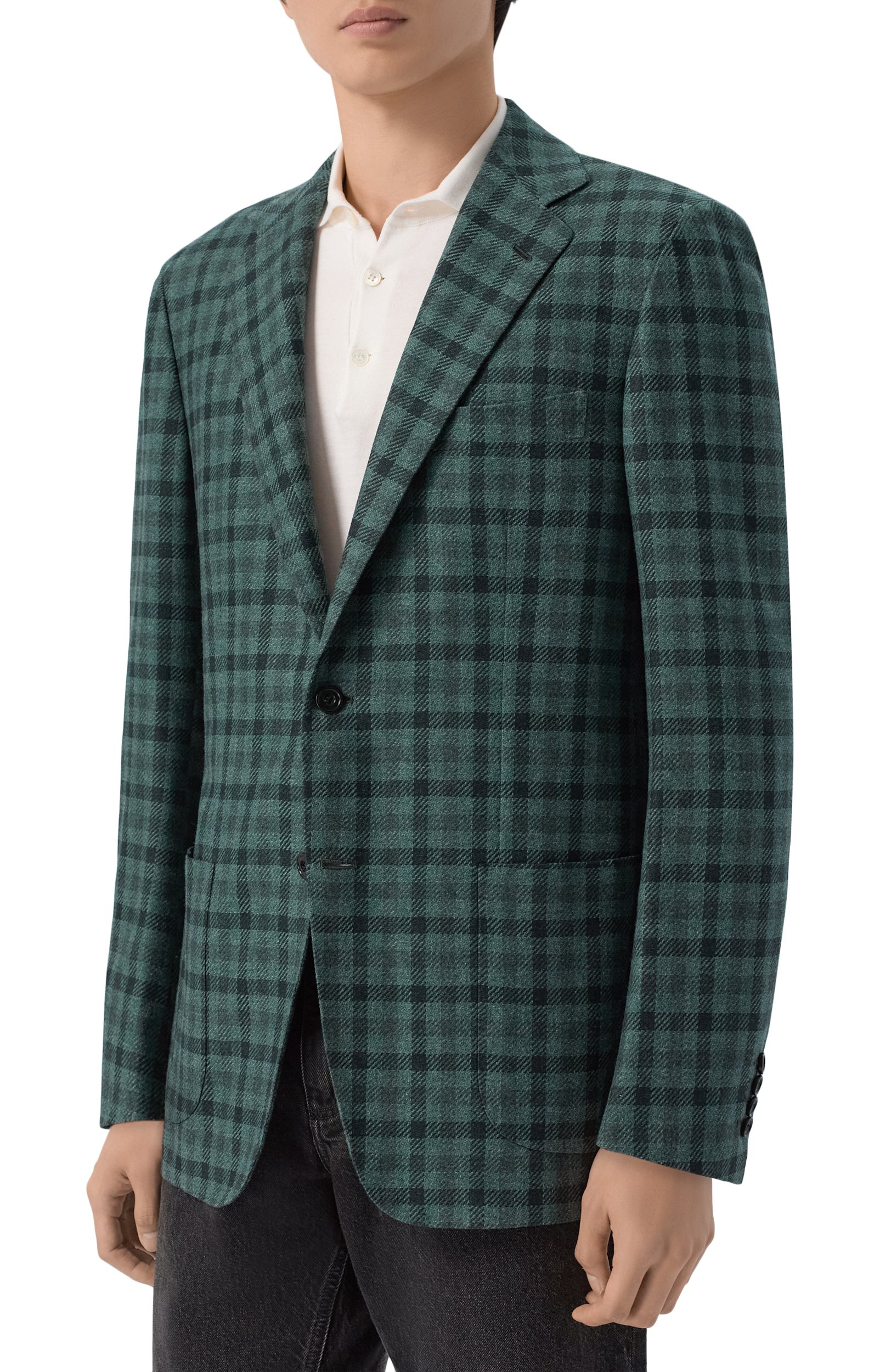 Пиджак из кашемира и хлопка KITON зеленого цвета по цене 838000 руб., арт. UG81K0189I, фото 4 Пиджак из кашемира и хлопка KITON, арт. UG81K0189I, фото 4
