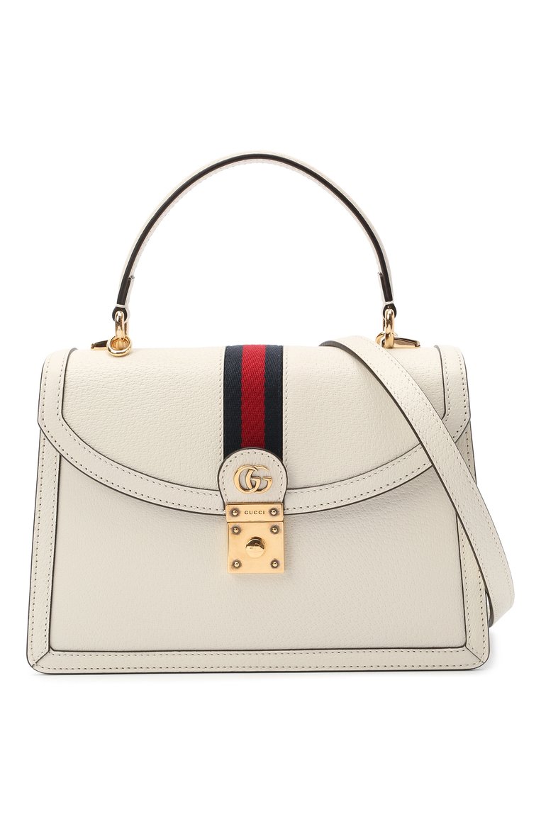 Женская сумка ophidia GUCCI белого цвета, арт. 651055/DJ2DX | �Фото 6 (Сумки-технические: Сумки через плечо, Сумки top-handle; Материал: Натуральная кожа; Региональные ограничения белый список (Axapta Mercury): RU; Материал сплава: Проставлено; Ремень/цепочка: На ремешке; Драгоценные камни: Проставлено; Размер: small)