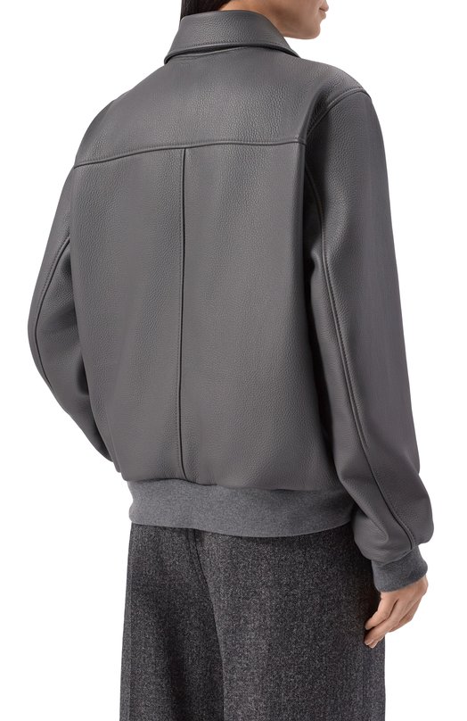 Кожаный бомбер Maslov SMB63 Серый  SMB63 Фото 4