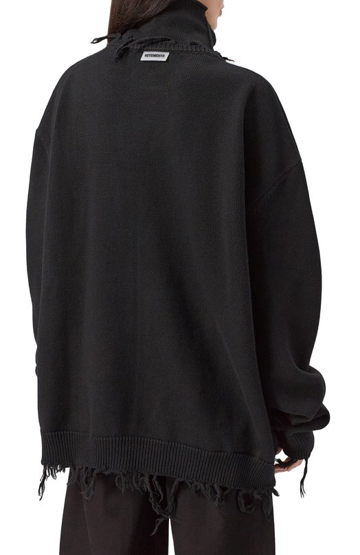Шерстяной свитер VETEMENTS UA53KN400B/2901 KNIT Чёрный  UA53KN400B/2901 KNIT Фото 4