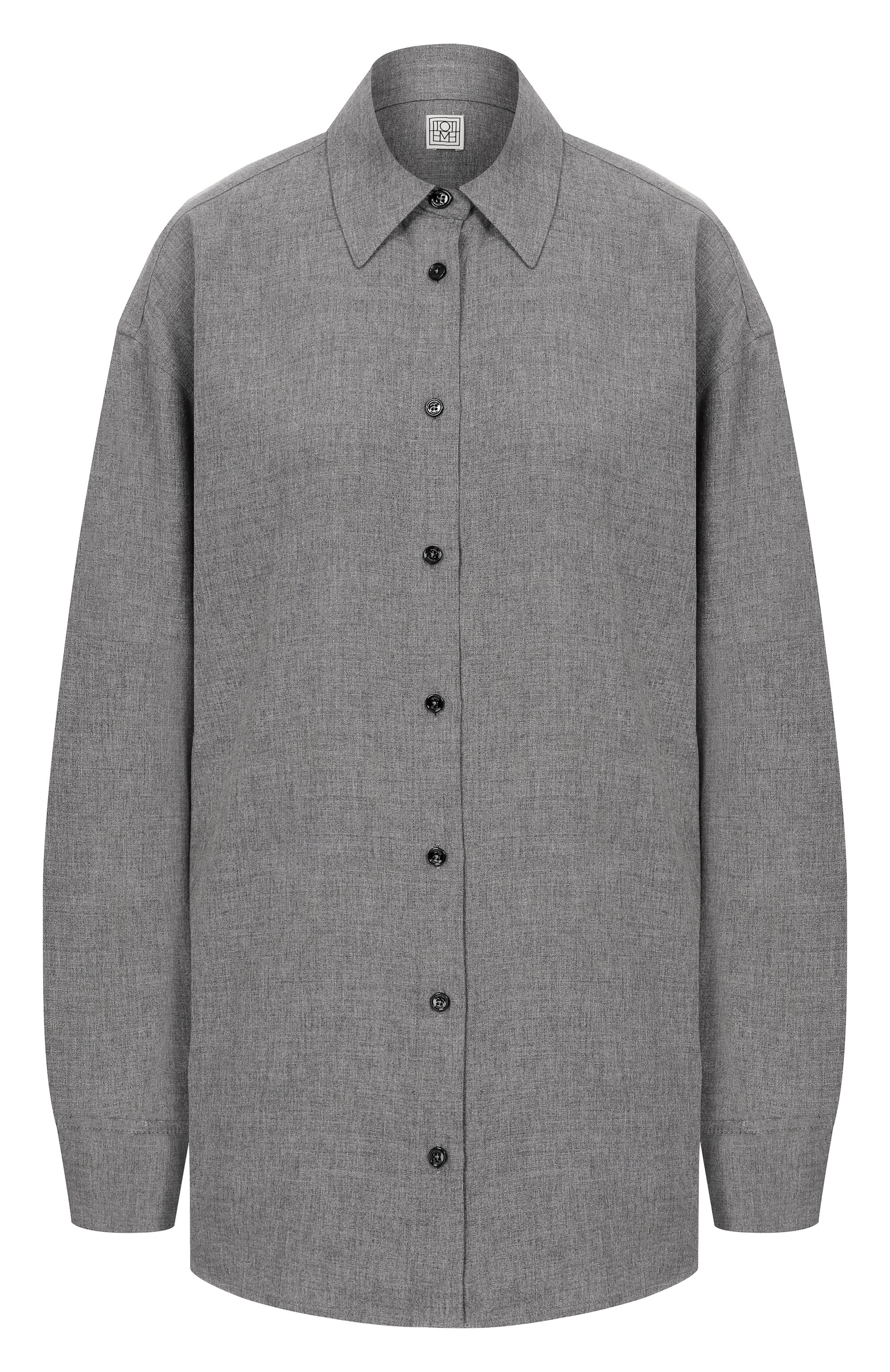 Рубашка из вискозы и шерсти TOTEME, арт. 254-WRT0480-FB0016, фото 1