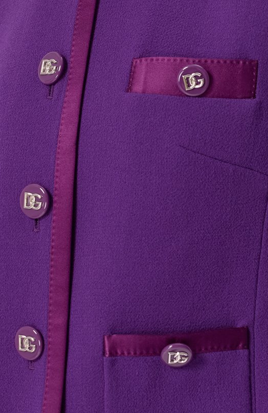 Жакет из шерсти и шелка Dolce & Gabbana F27DET/FU2TZ Фиолетовый  F27DET/FU2TZ Фото 6