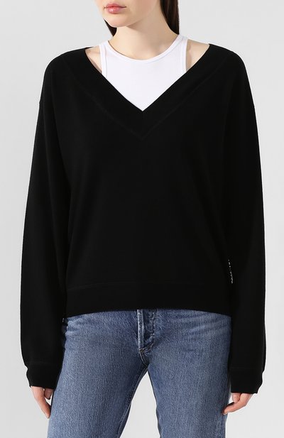 Шерстяной пуловер ALEXANDERWANG.T черно-белого цвета по цене 29600 руб., арт. 4KC2191073, фото 3 Шерстяной пуловер ALEXANDERWANG.T, арт. 4KC2191073, фото 3