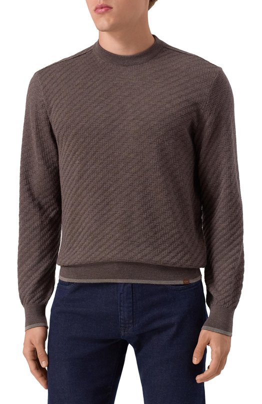 Шерстяной джемпер Paul&Shark 15311041/3XL-6XL Коричневый  15311041/3XL-6XL Фото 3
