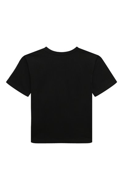 Хлопковая футболка MOSCHINO черного цвета по цене 9425 руб., арт. HPM03R/LAA23/4-8, фото 2 Хлопковая футболка MOSCHINO, арт. HPM03R/LAA23/4-8, фото 2