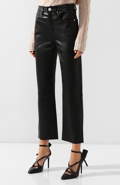 Кожаные брюки RAG AND BONE черного цвета по цене 84050 руб., арт. WAW19F7027LG27, фото 3 Кожаные брюки RAG AND BONE, арт. WAW19F7027LG27, фото 3