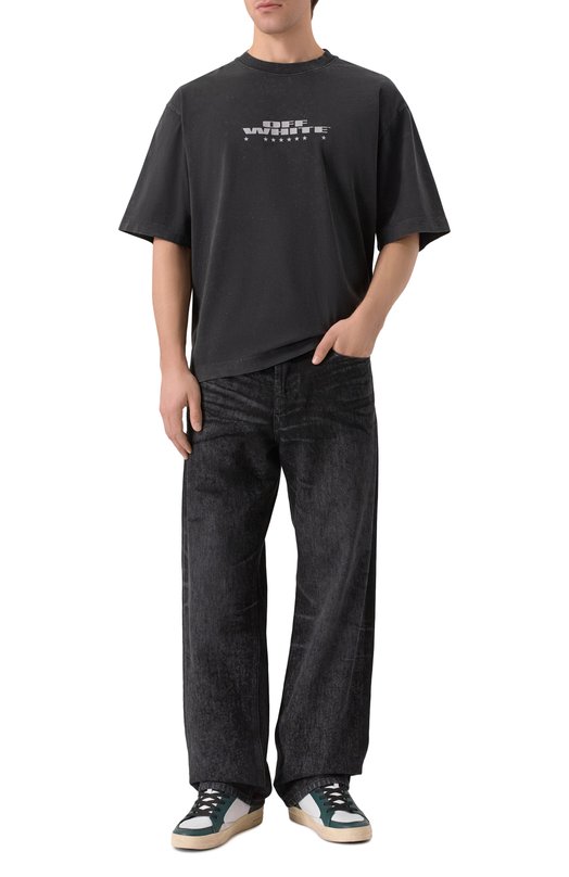 Хлопковая футболка Off-White 0MAA120F25JER003 Серый  0MAA120F25JER003 Фото 2