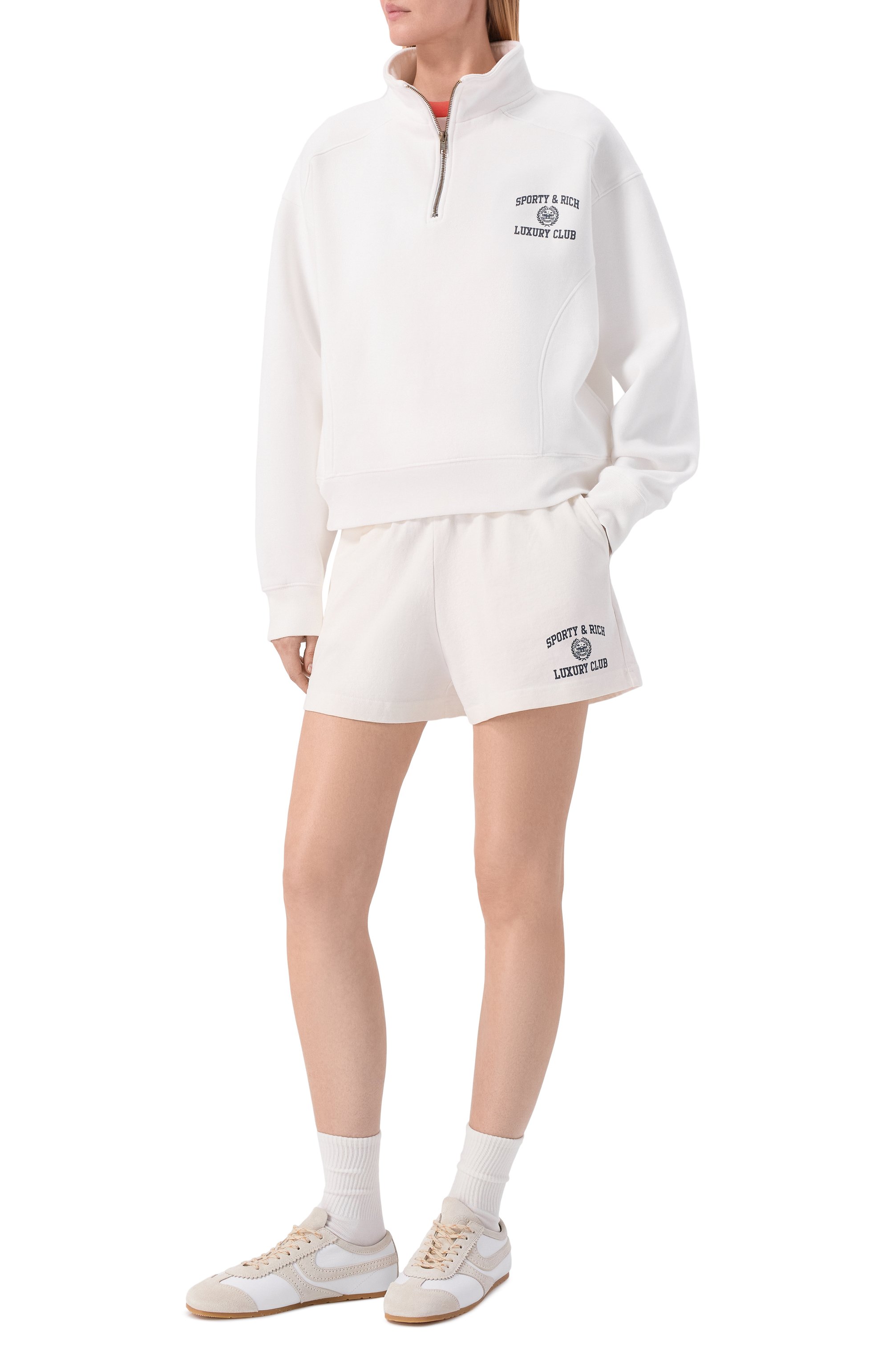 Хлопковый анорак luxury club SPORTY AND RICH, арт. ST0998842WH01/S&R LUXURY CLUB QUARTER ZIP, фото 2