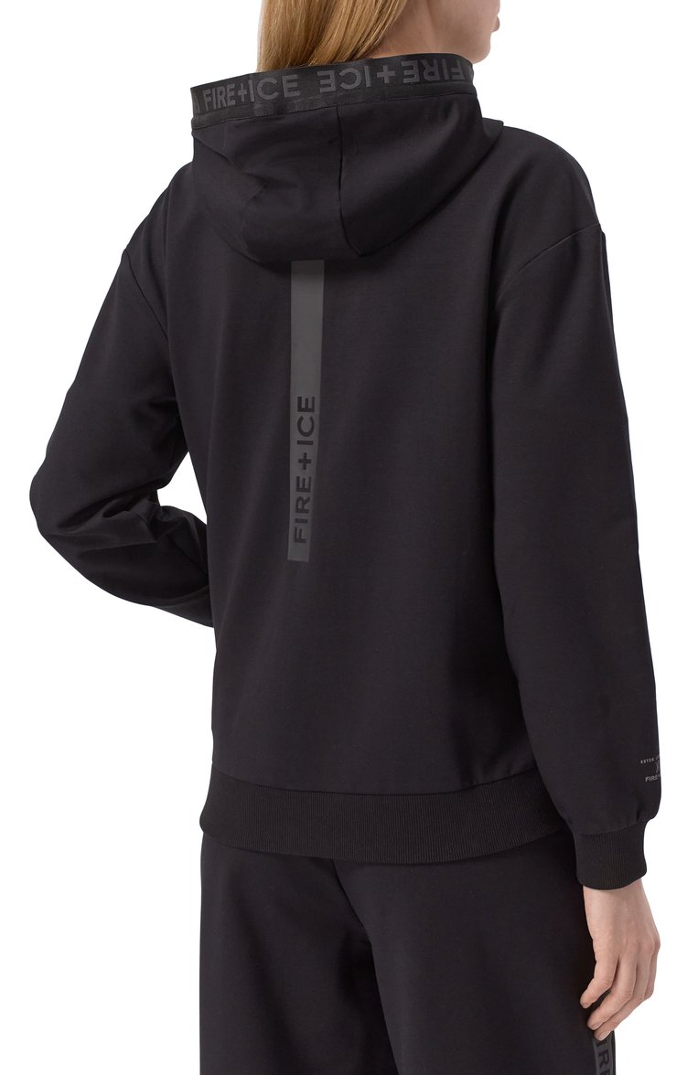 Женский хлопковая толстовка BOGNER FIRE+ICE черного цвета, арт. 84833697 | Фото 4 (Длина (для топов): Стандартные; Рукава: Длинные; Женское Кросс-КТ: Кардиган-одежда; Материал подклада: Хлопок; Материал внешний: Хлопок; Стили: Спорт-шик)