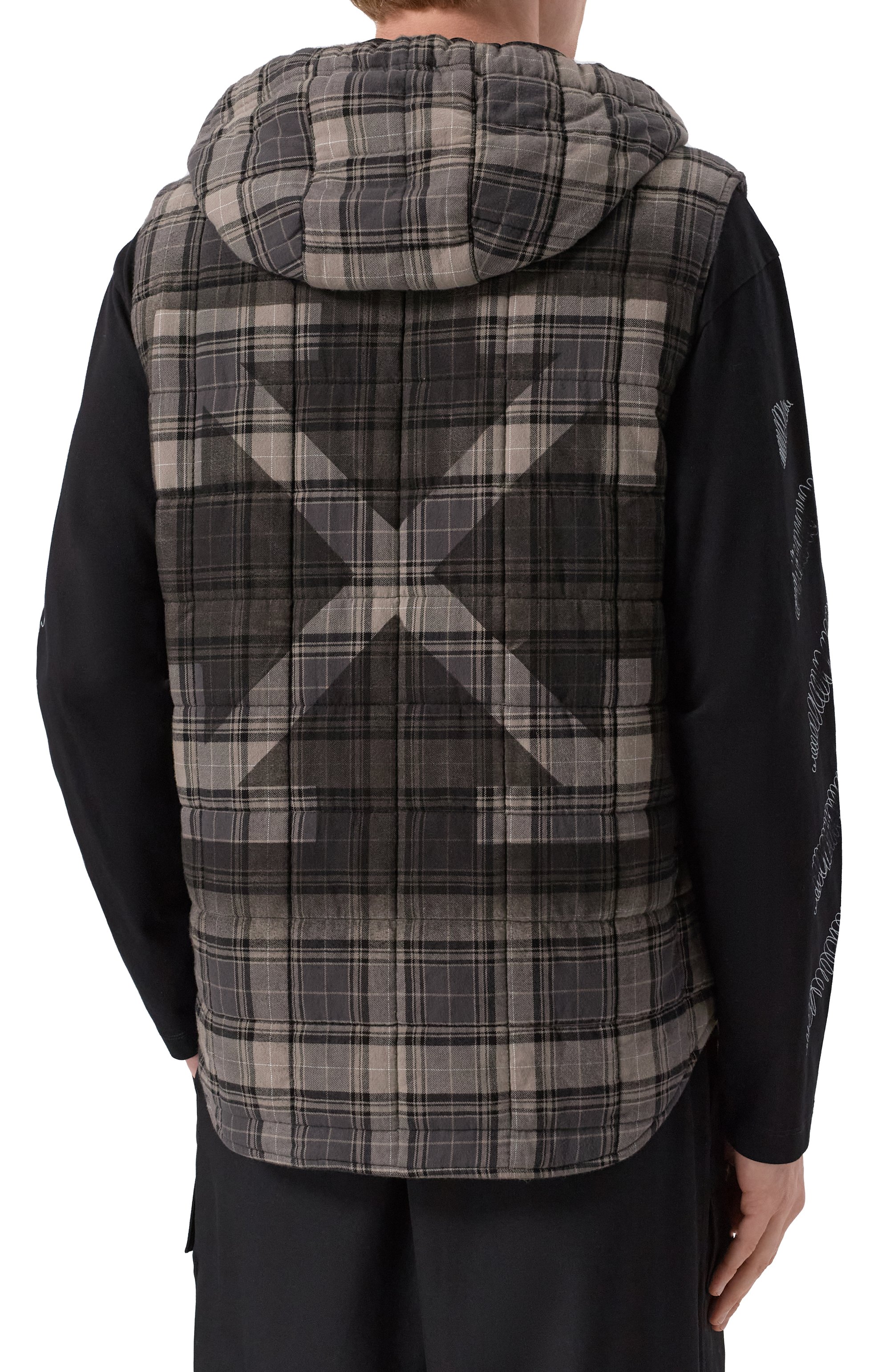 Хлопковый жилет OFF-WHITE темно-серого цвета по цене 95800 руб., арт. 0MGA22BF25FAB001, фото 4 Хлопковый жилет OFF-WHITE, арт. 0MGA22BF25FAB001, фото 4