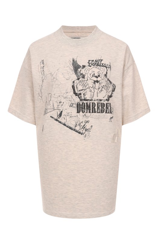 Хлопковая футболка DOMREBEL RUNT T-SHIRT Кремовый RUNT T-SHIRT