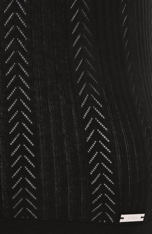 Хлопковое поло Kiton D5978700088 Чёрный  D5978700088 Фото 6