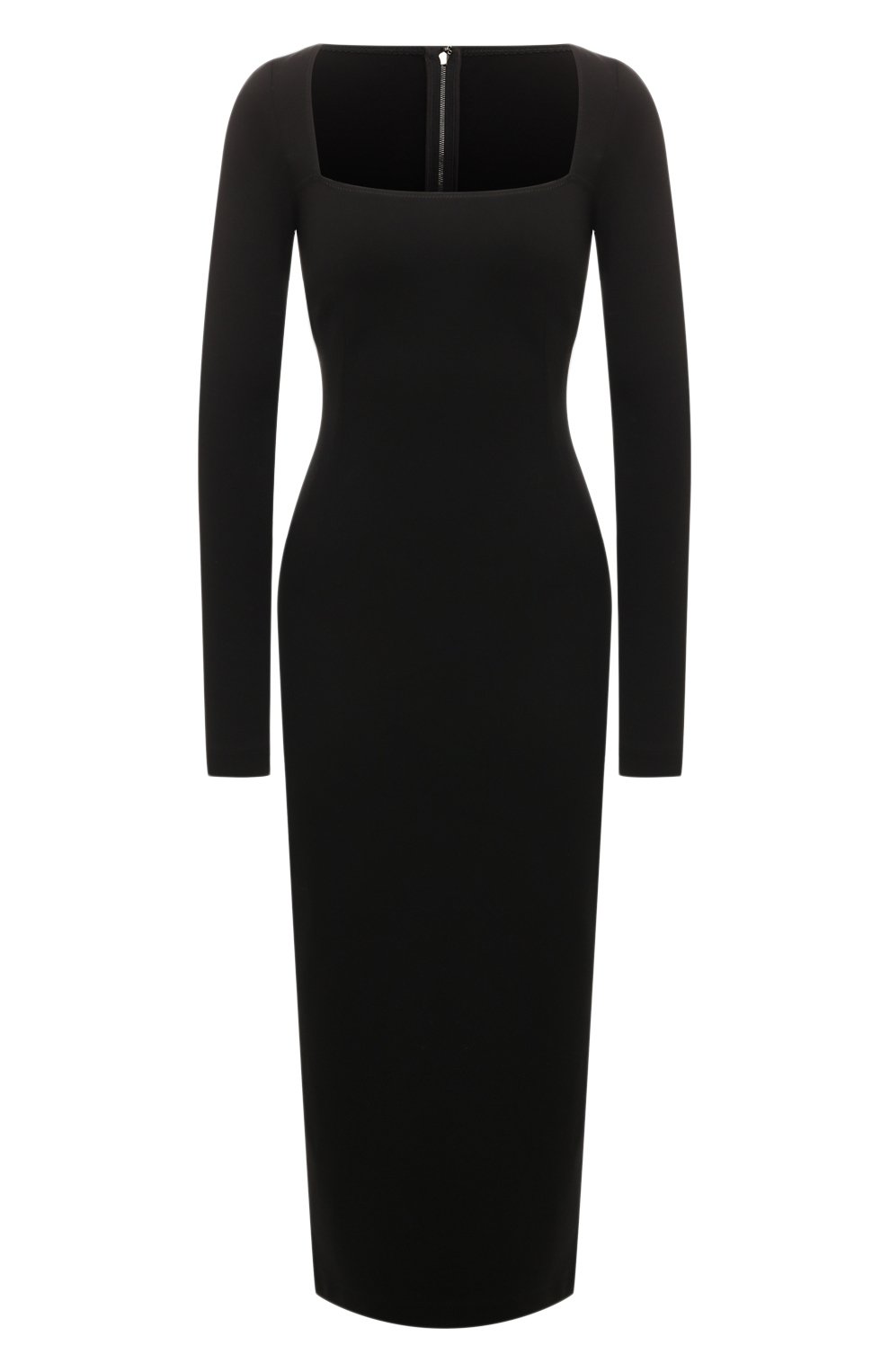 Платье из вискозы DOLCE & GABBANA черного цвета по цене 190000 руб., арт. F6CNYT/FUGRE, фото 1 Платье из вискозы DOLCE & GABBANA, арт. F6CNYT/FUGRE, фото 1