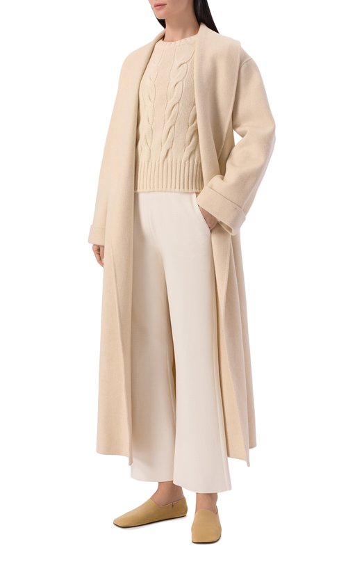 Брюки из шелка и хлопка Loro Piana FAM7808 Кремовый  FAM7808 Фото 2