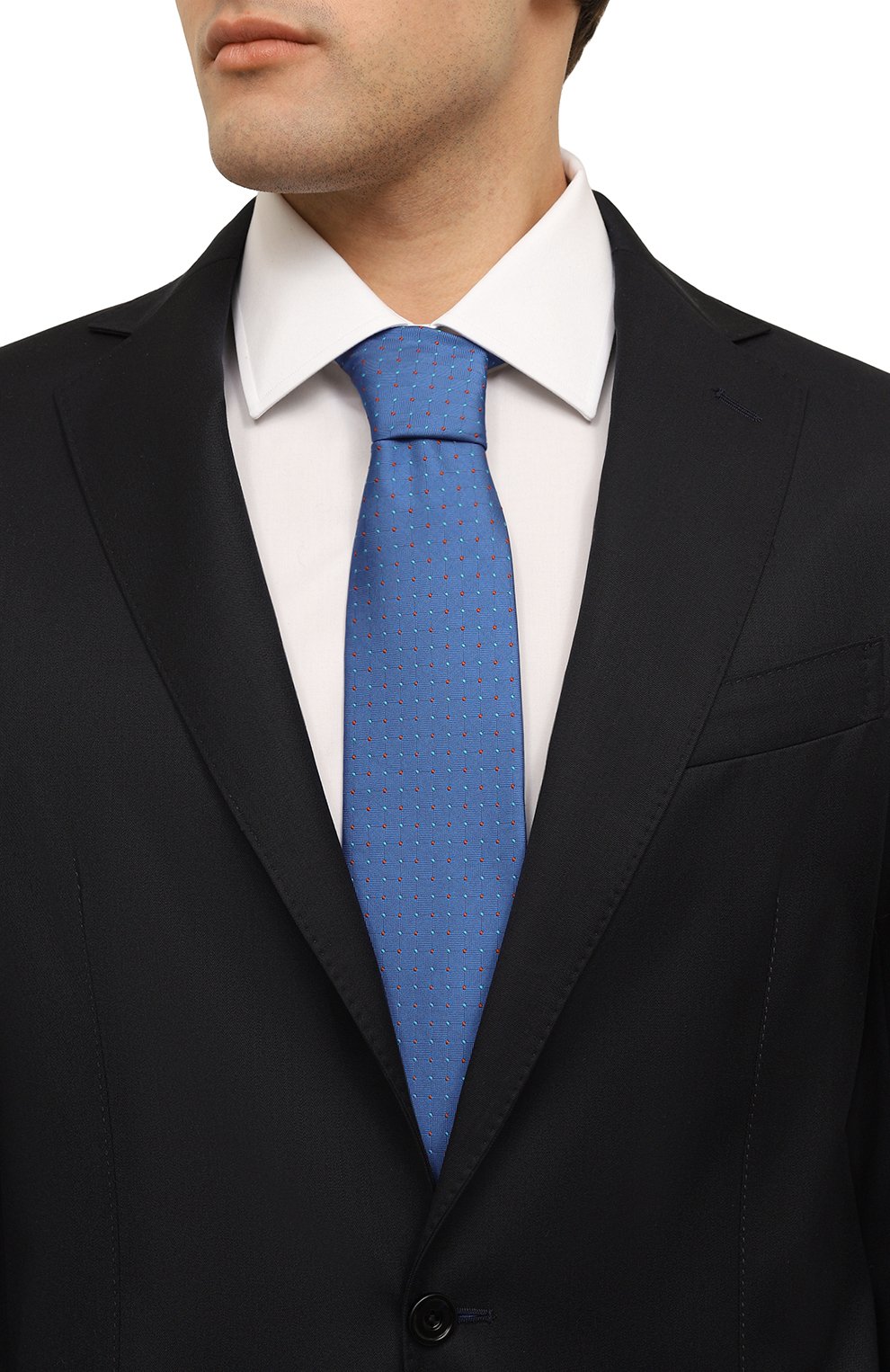 Шелковый галстук BROUBACK синего цвета по цене 6795 руб., арт. TIE 8CM/SS24, фото 2 Шелковый галстук BROUBACK, арт. TIE 8CM/SS24, фото 2