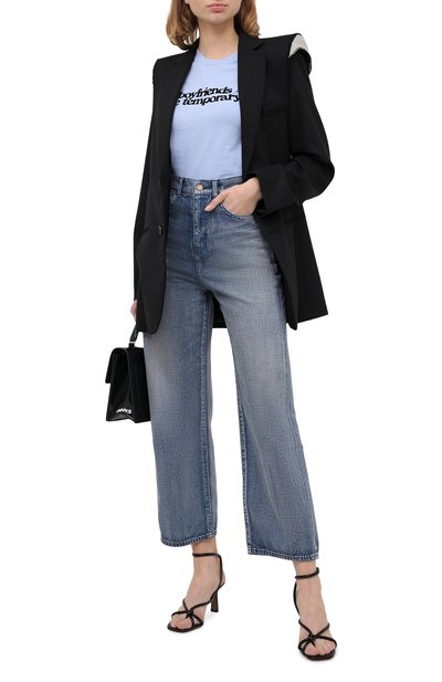 Хлопковая футболка OFF-WHITE голубого цвета по цене 27450 руб., арт. 0WAA040F20JER0023610, фото 2 Хлопковая футболка OFF-WHITE, арт. 0WAA040F20JER0023610, фото 2