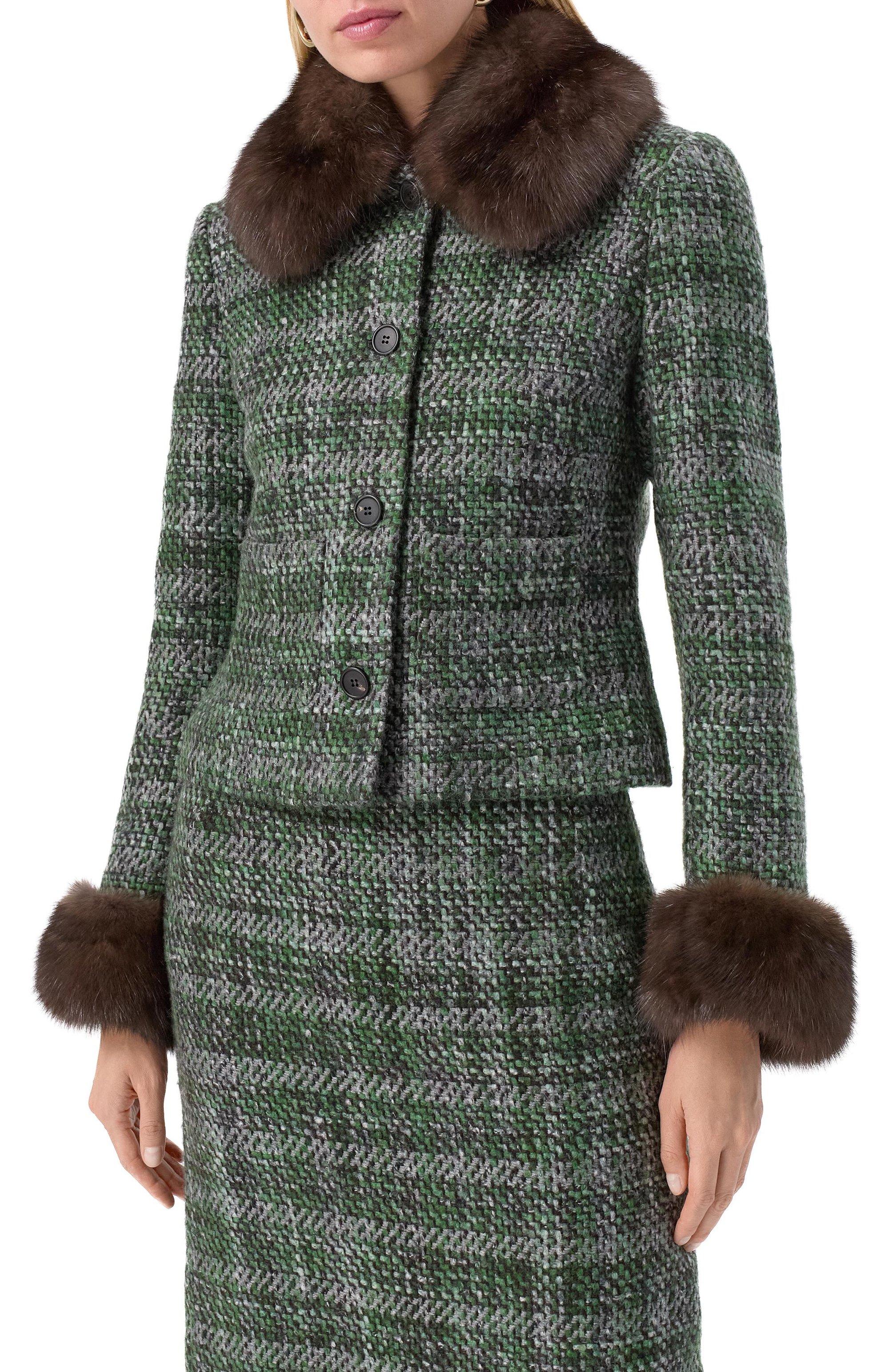 Жакет из кашемира и шелка с отделкой из соболя MVST, арт. M25.1PW.J005/13441, фото 3