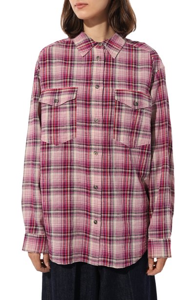Рубашка из хлопка и льна ISABEL MARANT ETOILE, арт. 23ACH0072FA-A3I07E, фото 3