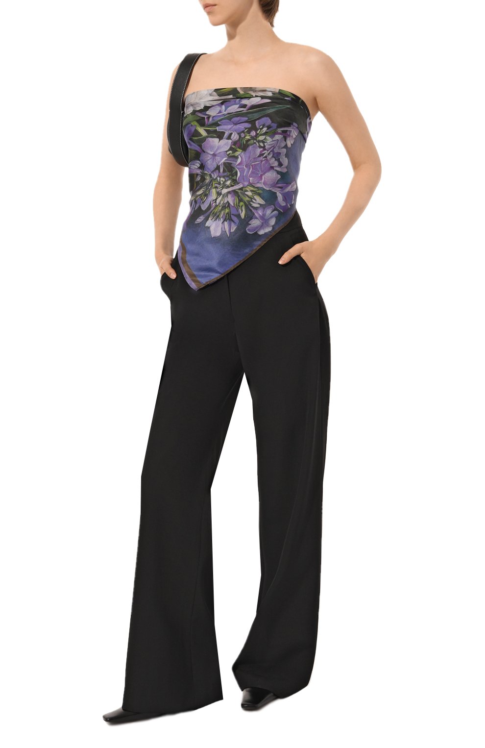 Шелковый платок голубой букет GOURJI, арт. T23BLB7R/1, фото 2