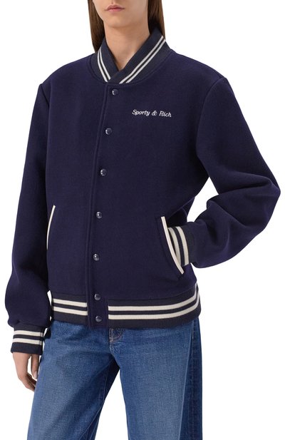 Шерстяной бомбер sporty & rich x hotel du cap-eden-roc SPORTY AND RICH, арт. 0W03160666BL106, фото 3