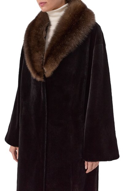 Шуба из норки с воротником из соболя VICTORIA KUSENKOVA, арт. 701513502447, фото 5