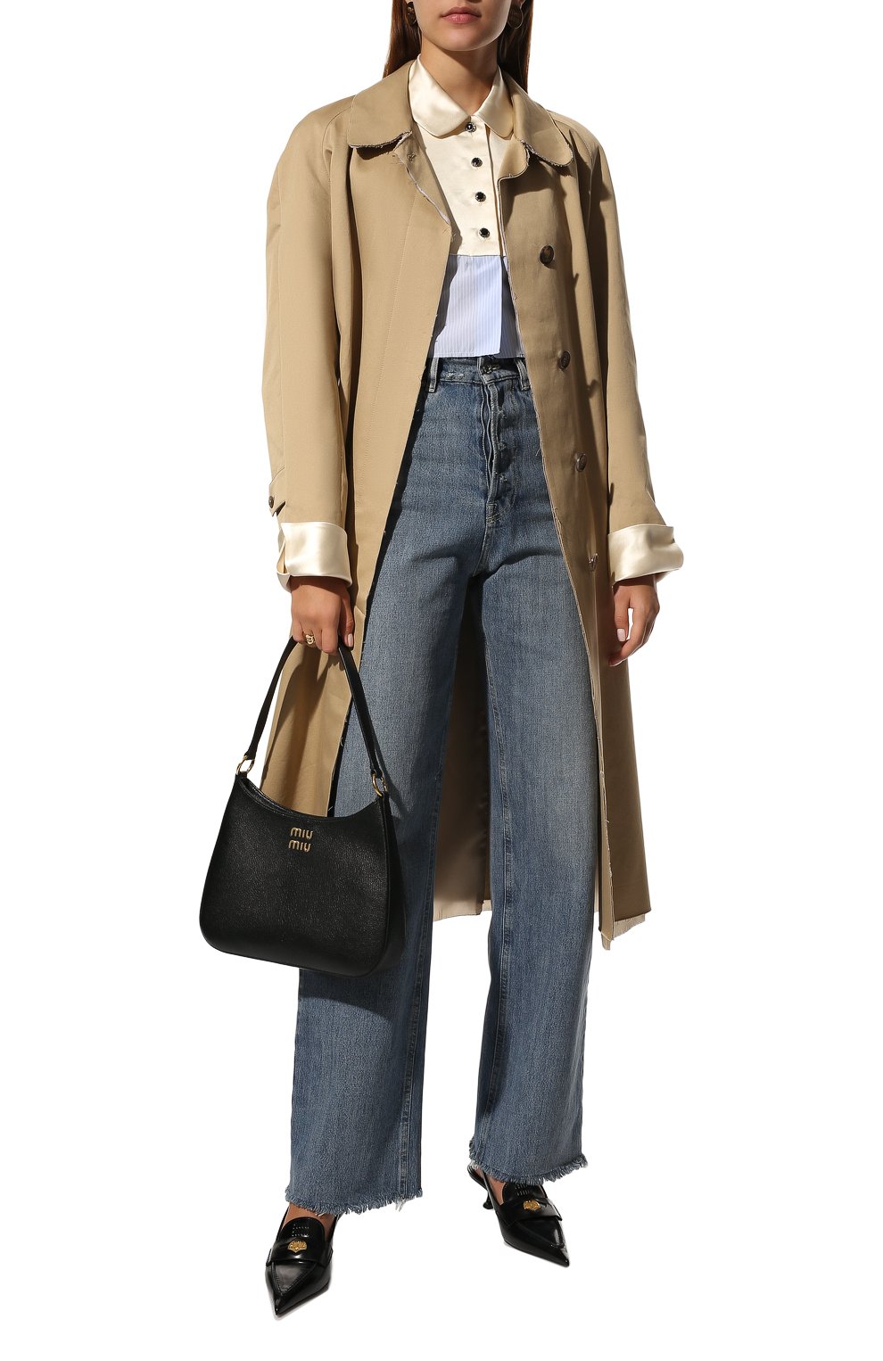 Хлопковая блузка MIU MIU, арт. MK1605-10AR-F0012, фото 2