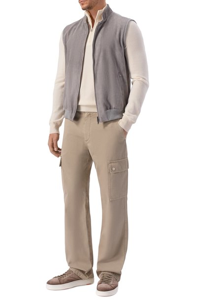 Мужской комбинированный жилет MVST, арт. M26.CSM.L403/PERF0RATED SUEDE/FP000-C0TT0N-CASHMER