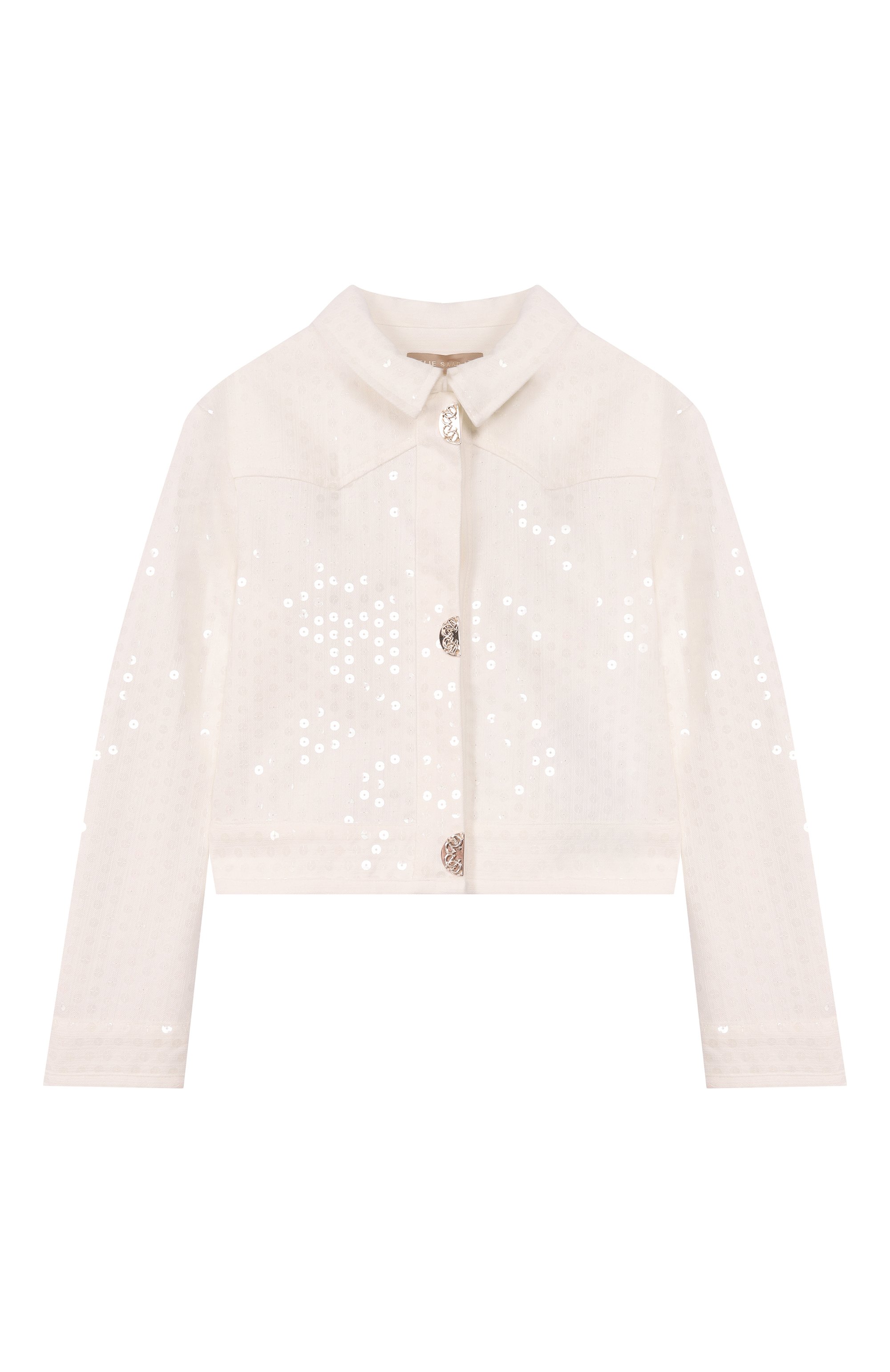 Джинсовая куртка ELIE SAAB JUNIOR кремового цвета по цене 68950 руб., арт. EFGC019/TS1075_001, фото 1 Джинсовая куртка ELIE SAAB JUNIOR, арт. EFGC019/TS1075_001, фото 1