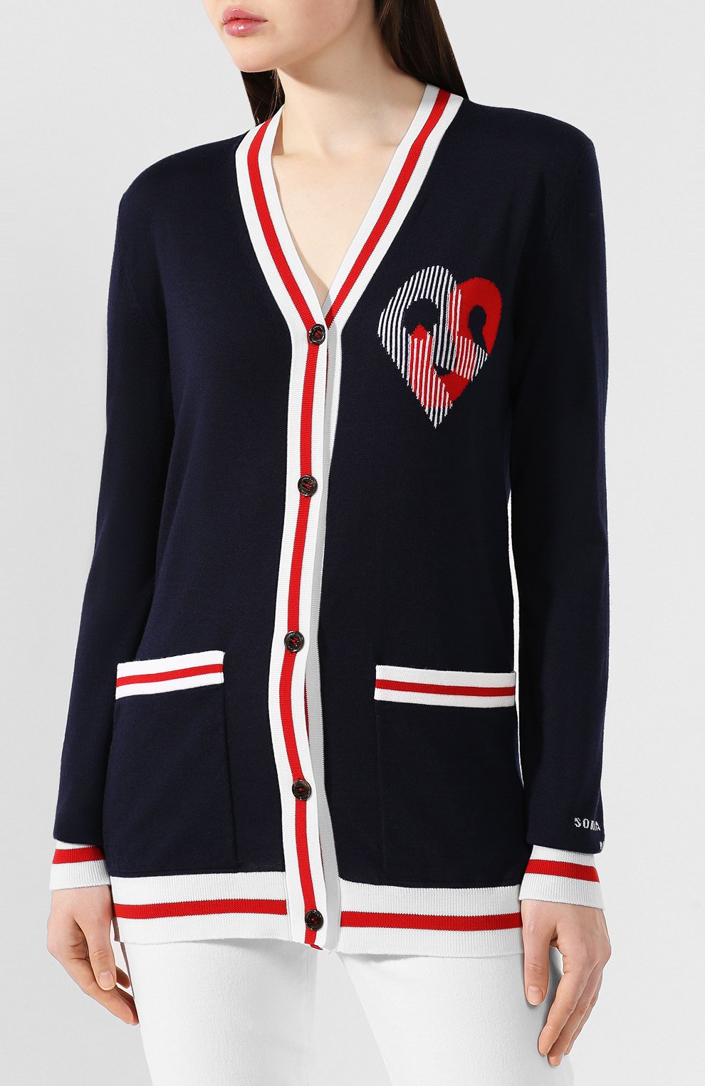Шерстяной кардиган SONIA RYKIEL синего цвета по цене 58550 руб., арт. 13152115-PA, фото 3 Шерстяной кардиган SONIA RYKIEL, арт. 13152115-PA, фото 3